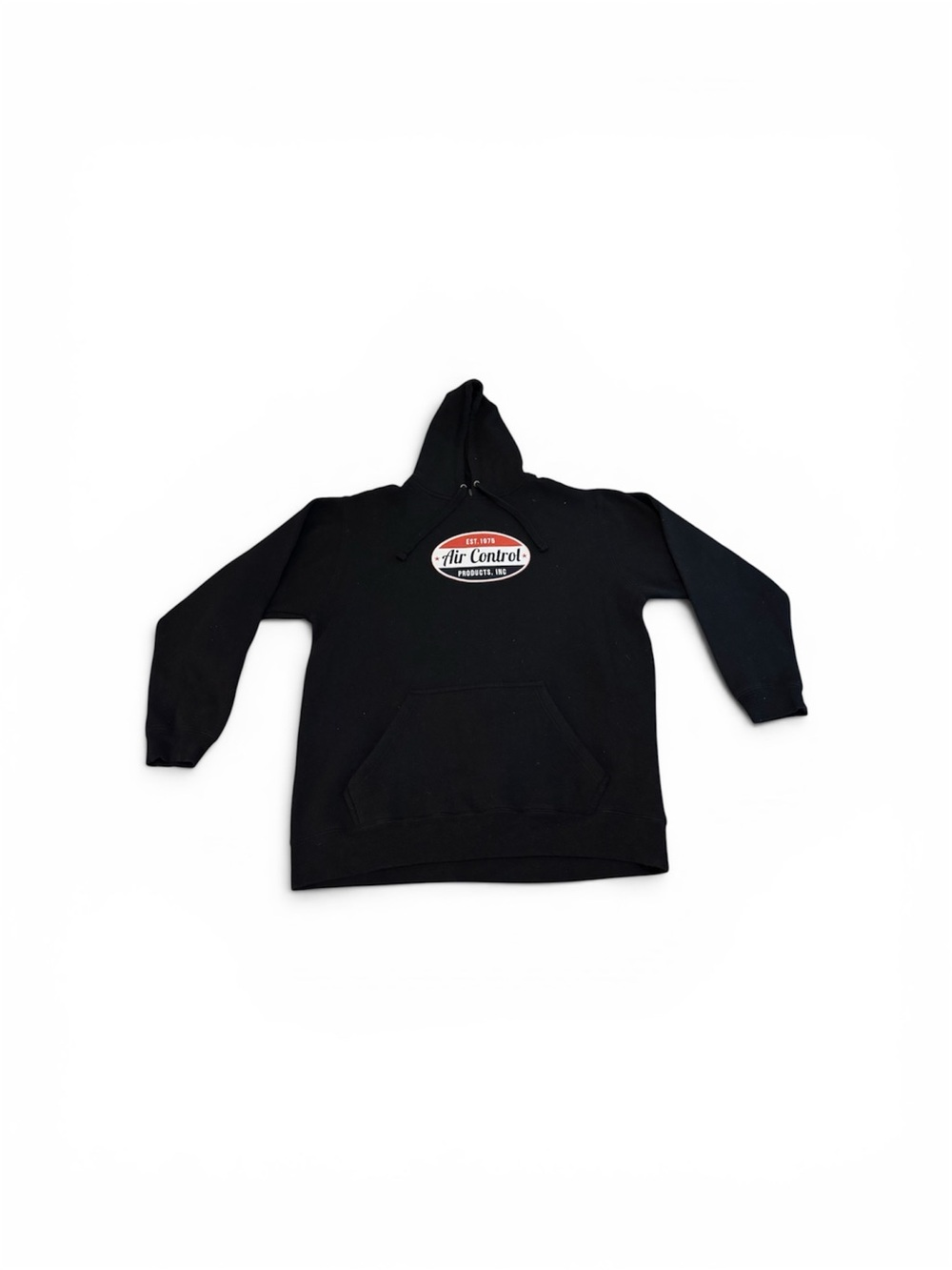J. America Black Crewneck Hoodie with Center Logo